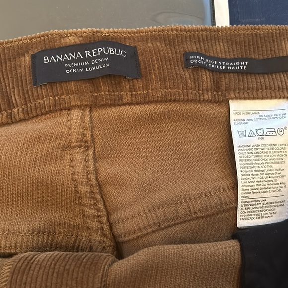 BANANA REPUBLIC high rise straight corduroy ankle pants size 35 - Picture 9 of 10